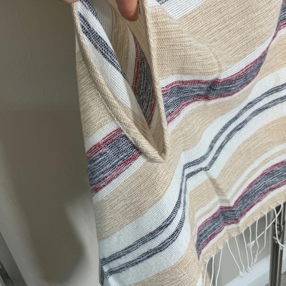 J crew woven striped shawl with arm holes